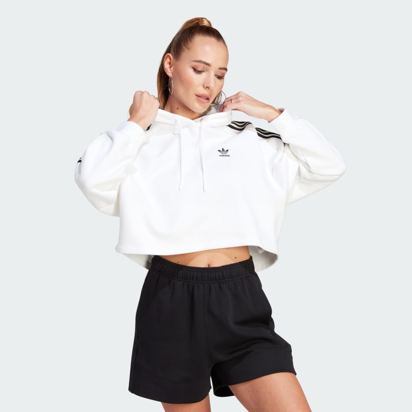 adidas Adicolor Classics Cropped Hoodie - White | Free Shipping with ...
