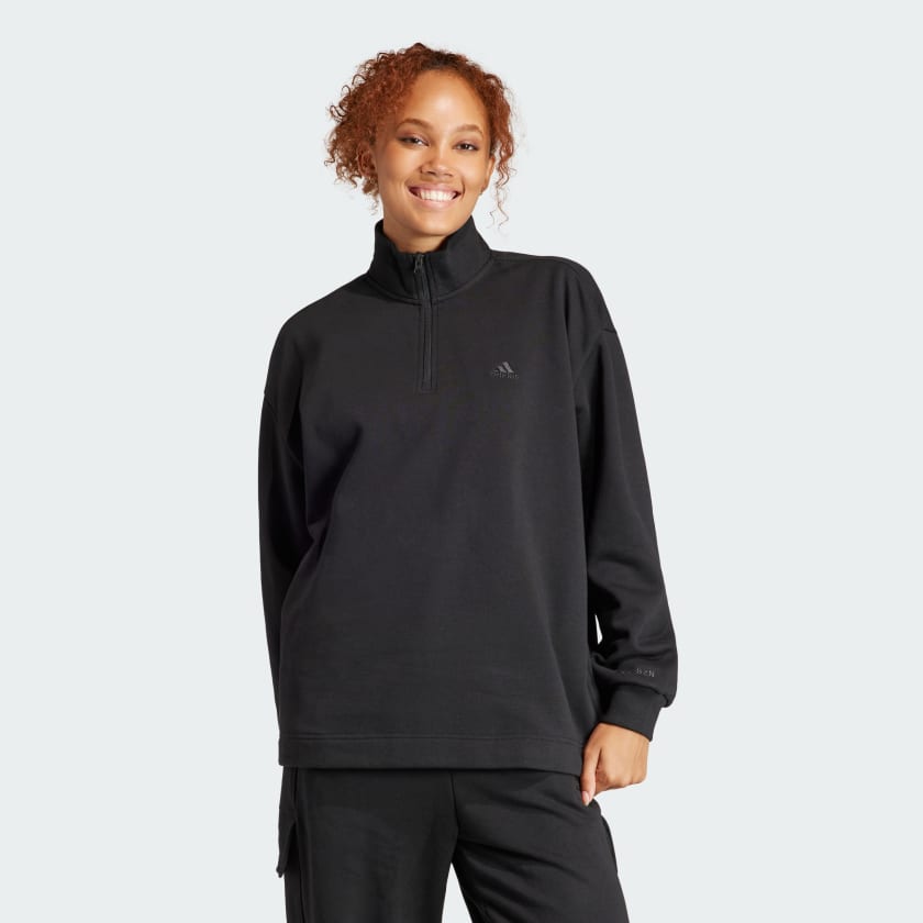 adidas ALL SZN Fleece Quarter-Zip Sweatshirt - Black | Women's Lifestyle |  adidas US