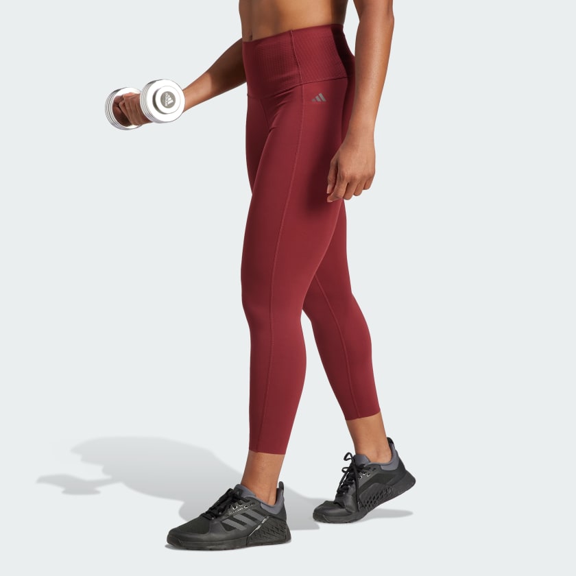 adidas Optime Power 7/8 Leggings - Burgundy | Women's Training | adidas US