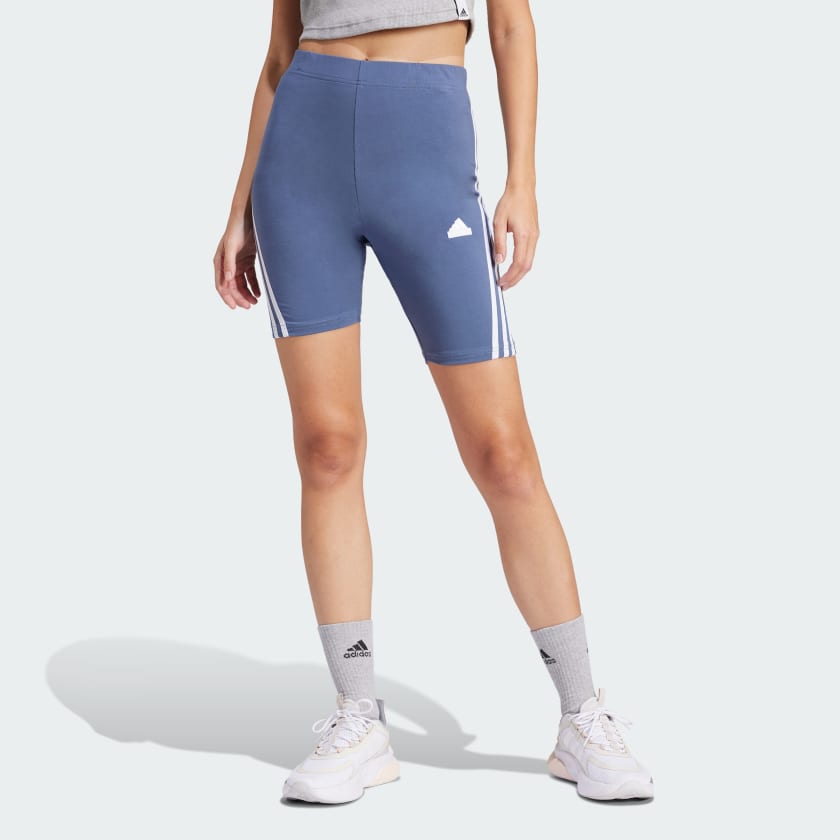 adidas Future Icons 3 Stripes Bike Shorts Blue adidas Thailand