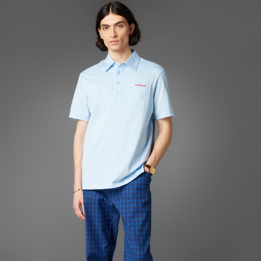 adidas Originals Archive Pocket Polo Shirt - Blue | Free