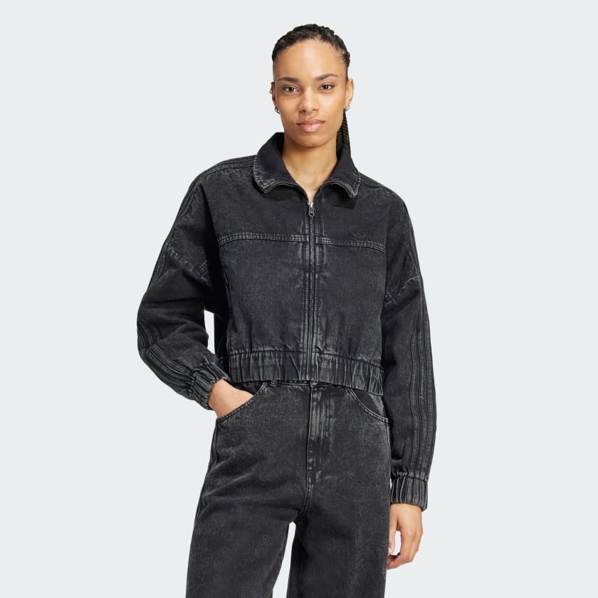 adidas Premium Essentials Denim Track Top Black adidas Thailand