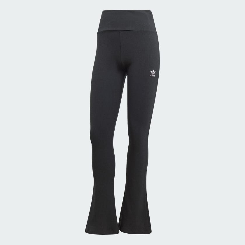 ★adidas★ Lip Flared Pants Black II8056 adidas Essentials Rib Flared Pants - Black | Free Shipping