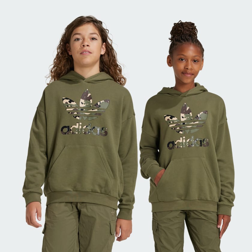 Adidas trefoil hoodie kids 2025