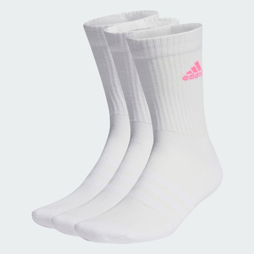 adidas Cushioned Crew Socks 3 Pairs - White | Free Delivery | adidas UK