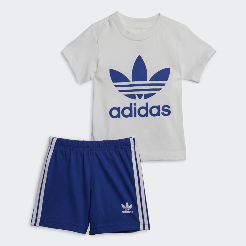 adidas Trefoil Shorts Tee Set - Blue | adidas Canada