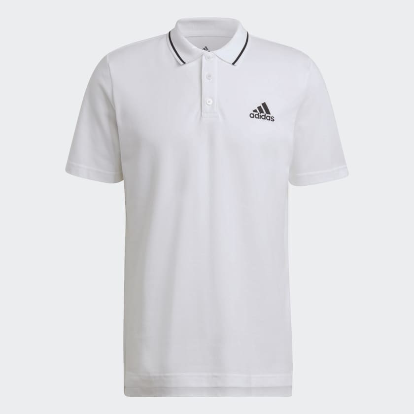 Polera con Cuello Essentials AEROREADY Piqu Logo Peque o Blanco