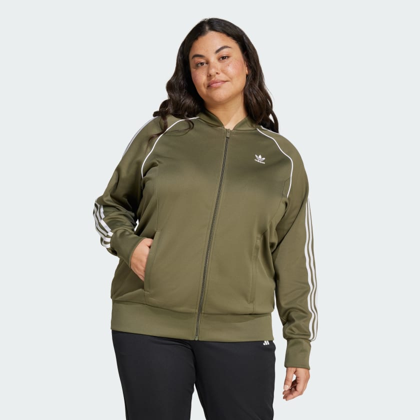 adidas Adicolor Classics SST Track Jacket Plus Size Green Free Shipping with adiClub adidas US