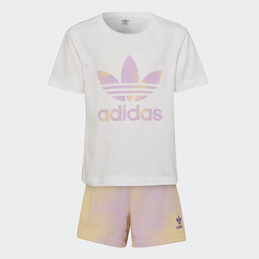 adidas Graphic Logo Shorts and Tee Set - White | Kids\' Lifestyle | adidas US