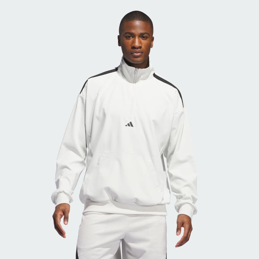 adidas Select 1/4-Zip Hoodie - Grey | Men's Basketball | adidas US