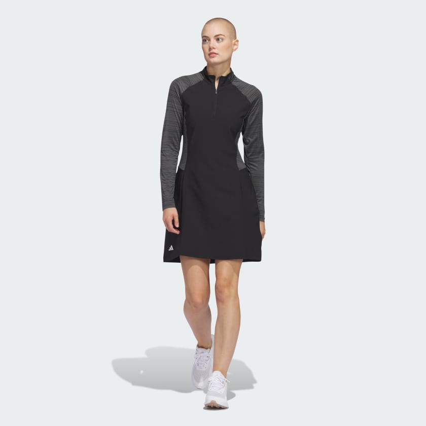 adidas Long Sleeve Golf Dress - Black, Women's Golf