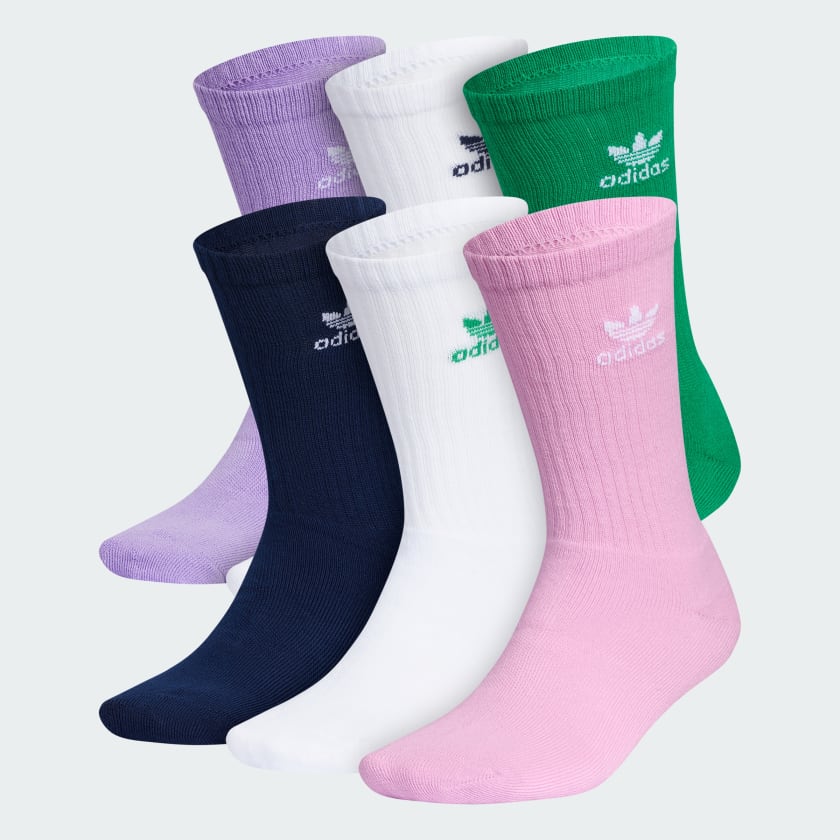 adidas Trefoil Crew Socks 6 Pairs - Green | adidas Canada