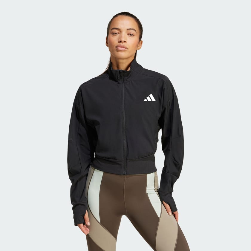 Black adidas training jacket clearance