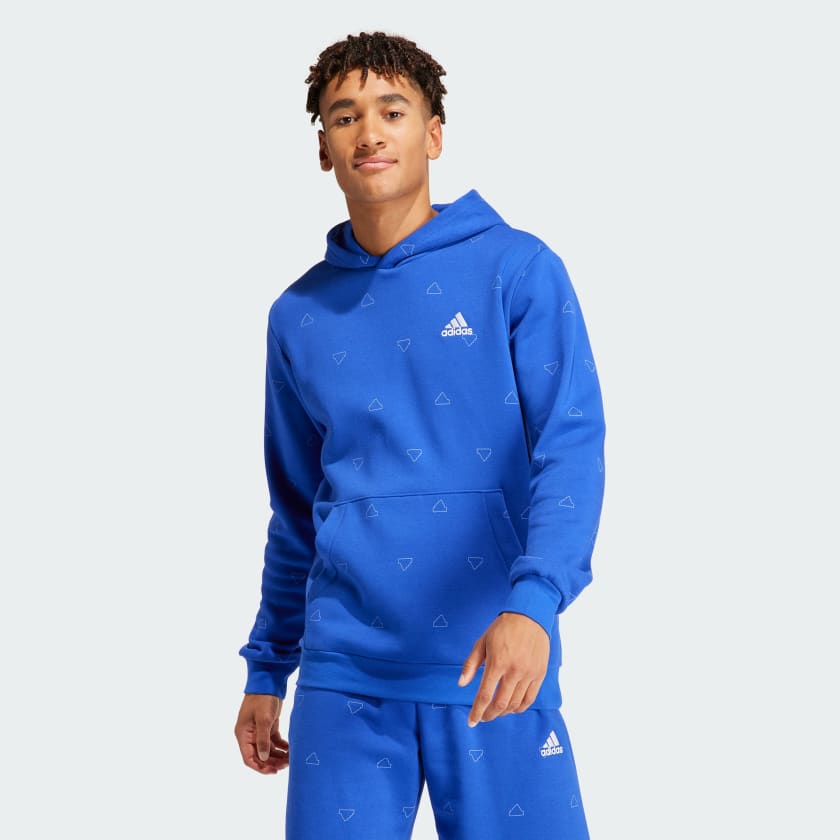 adidas Seasonal Essentials Monogram Graphic Hoodie Blau adidas Deutschland