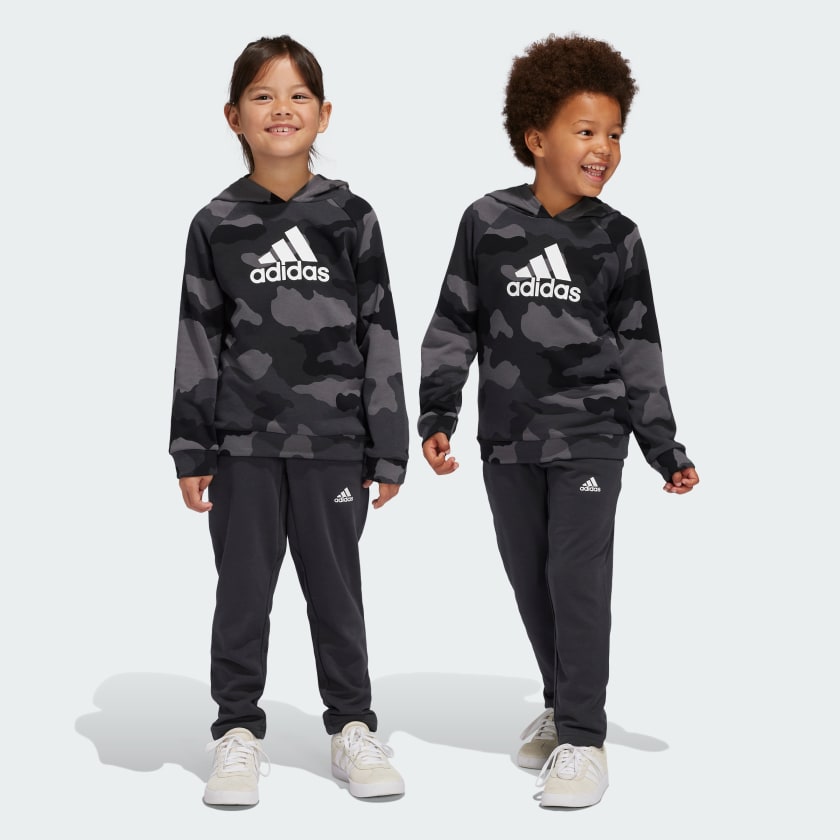 adidas Essentials Allover Print Kids Hoodie Set Grau adidas Deutschland