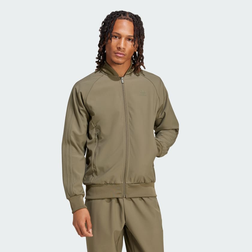 Khaki green adidas tracksuit shop