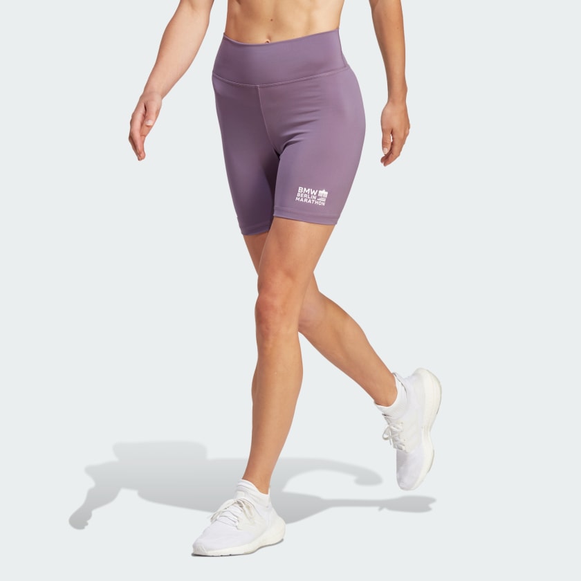 adidas BMW BERLIN MARATHON 2023 3 Stripes Short Leggings Purple