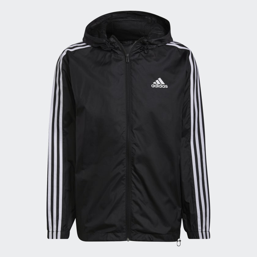 adidas Essentials 3 Stripes Woven Windbreaker Schwarz adidas
