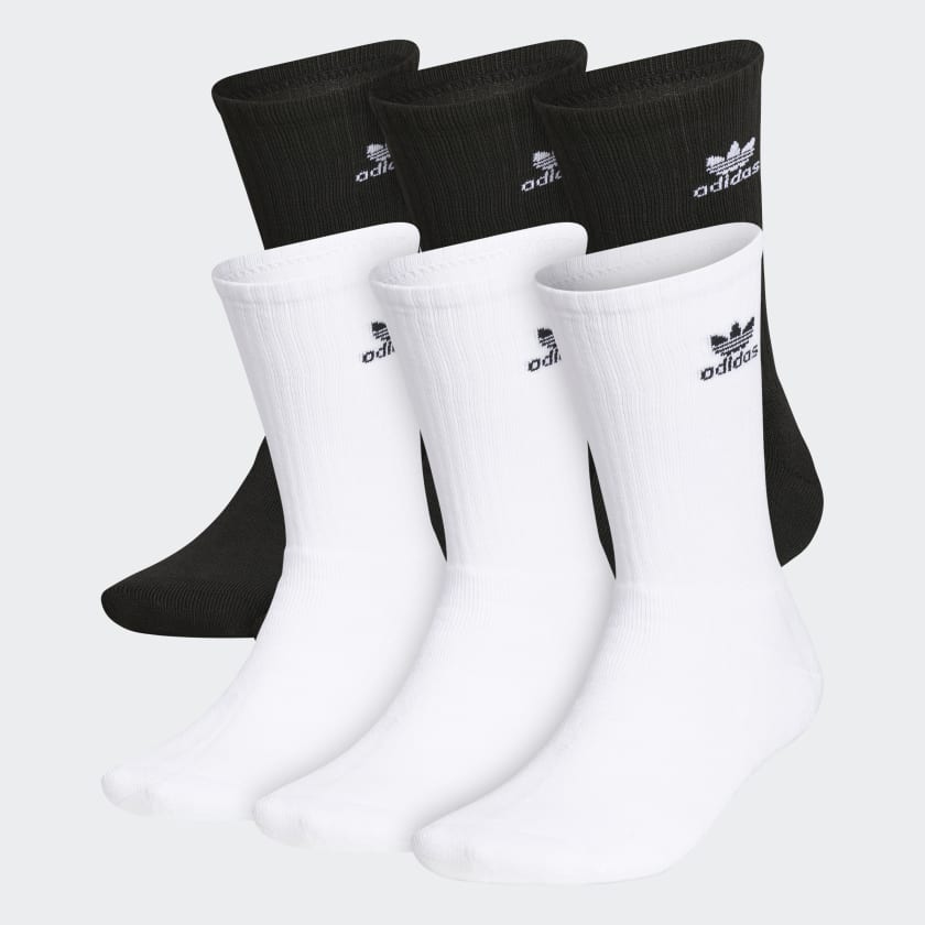 adidas Trefoil Crew Socks 6 Pairs - White | adidas Canada