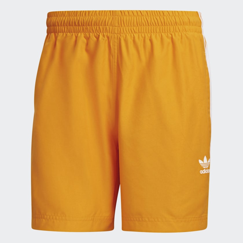 adidas Adicolor Classics 3-Stripes Swim Shorts - Orange | adidas Canada
