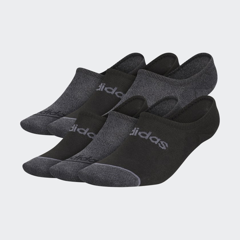 adidas SL LIN 3 6-Pack Super-No-Show Socks - Black, Men's Training