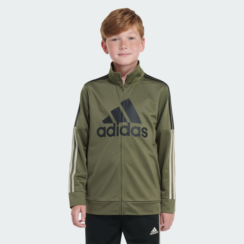 adidas Two-Piece Contrast 3-Stripe Tricot Track Set - Green | Kids ...
