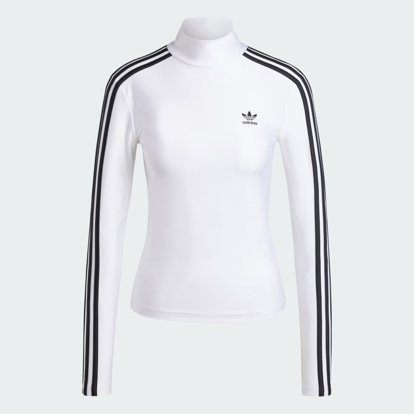 Maglia adicolor 3 Stripes Turtleneck Long Sleeve Bianco JG1535 01 laydown