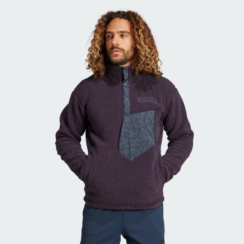adidas Terrex Xploric High Pile Fleece Pullover Sweatshirt Purple adidas Ireland