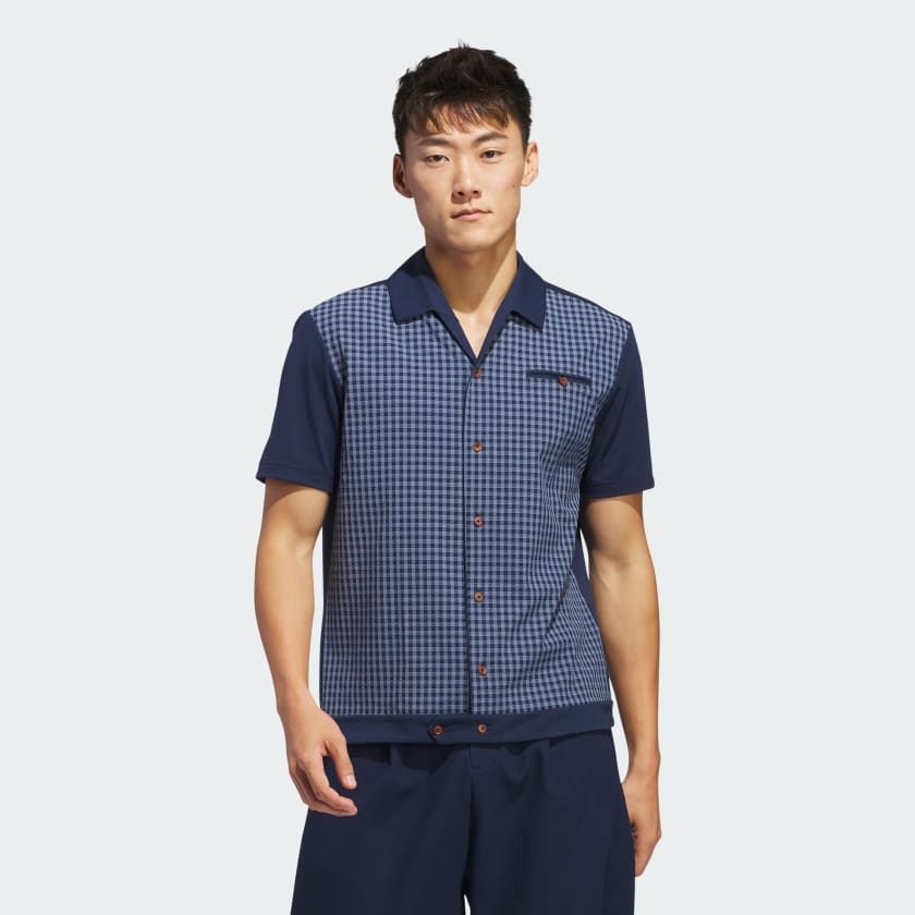 Adidas full button polo store