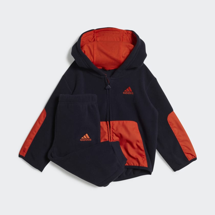 Hooded Full-Zip Brushed Fleece Jogger Set (Gender Neutral) - Blue