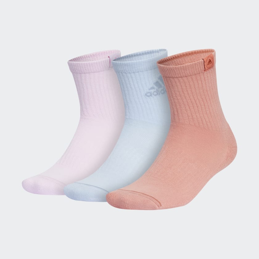 adidas Cushioned Sport High Quarter Socks 3 Pairs - Pink | Men's ...
