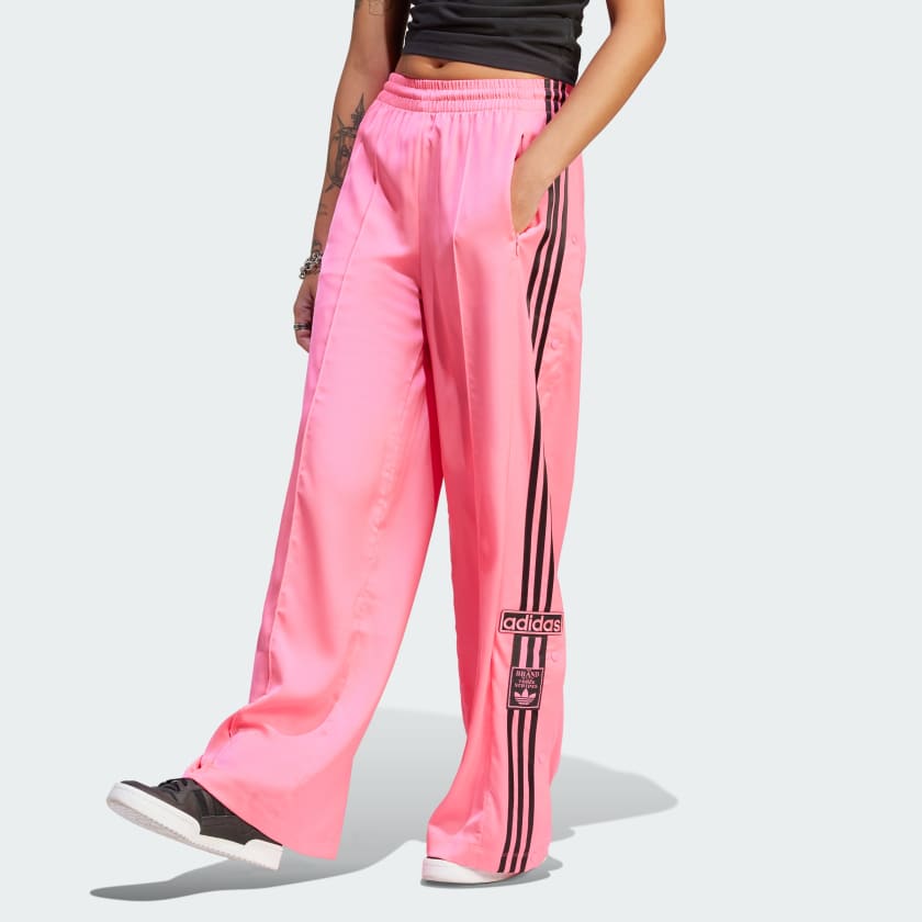 adidas Adibreak Satin Wide Leg Pants - Pink | Women's Lifestyle