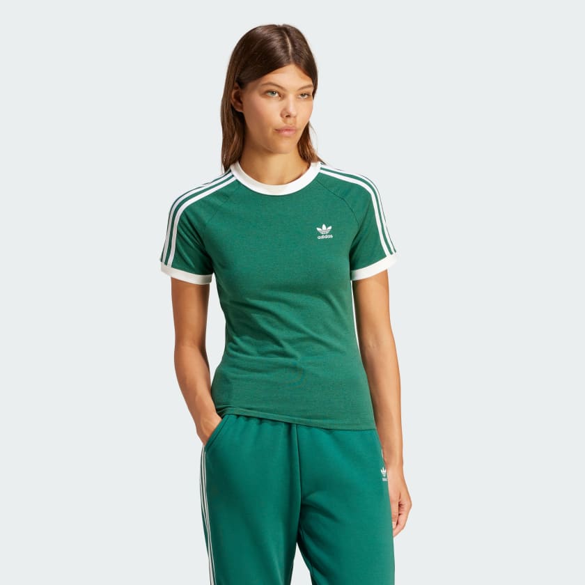 adidas 3 Streifen Slim Raglan T Shirt Grun adidas Deutschland