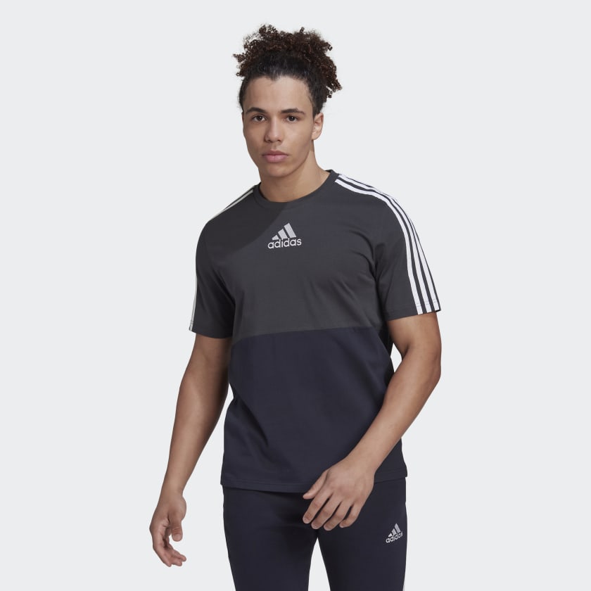 Adidas colour block shop t shirt