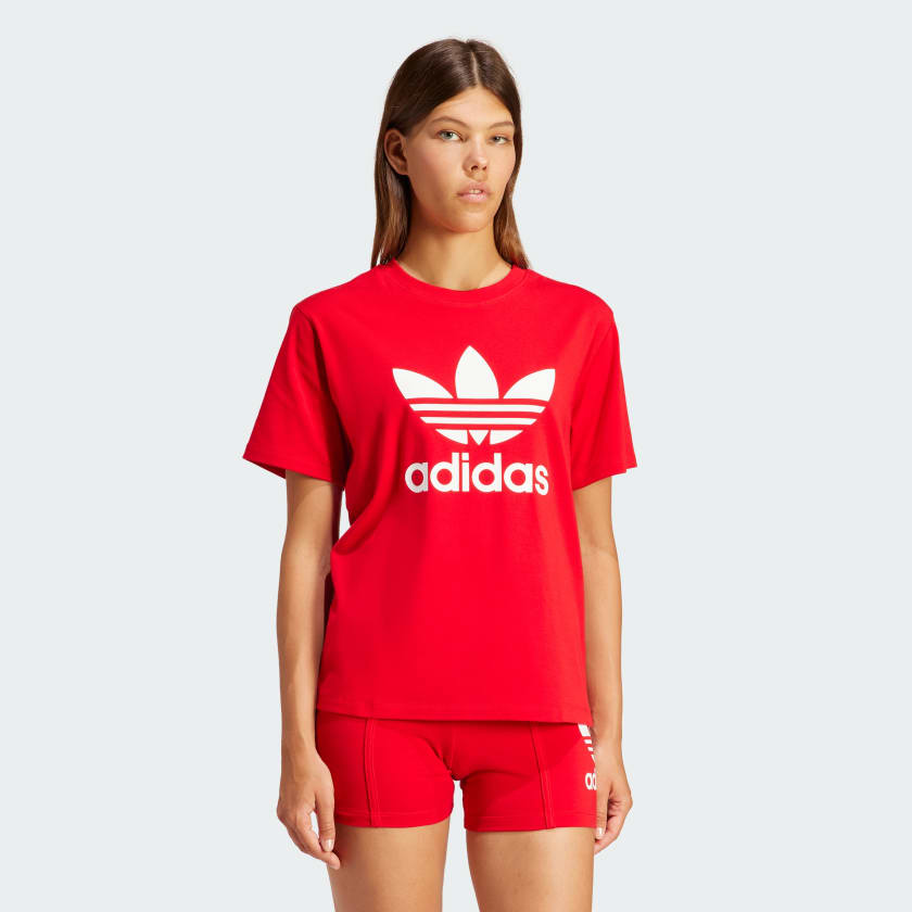 Red t best sale shirt adidas