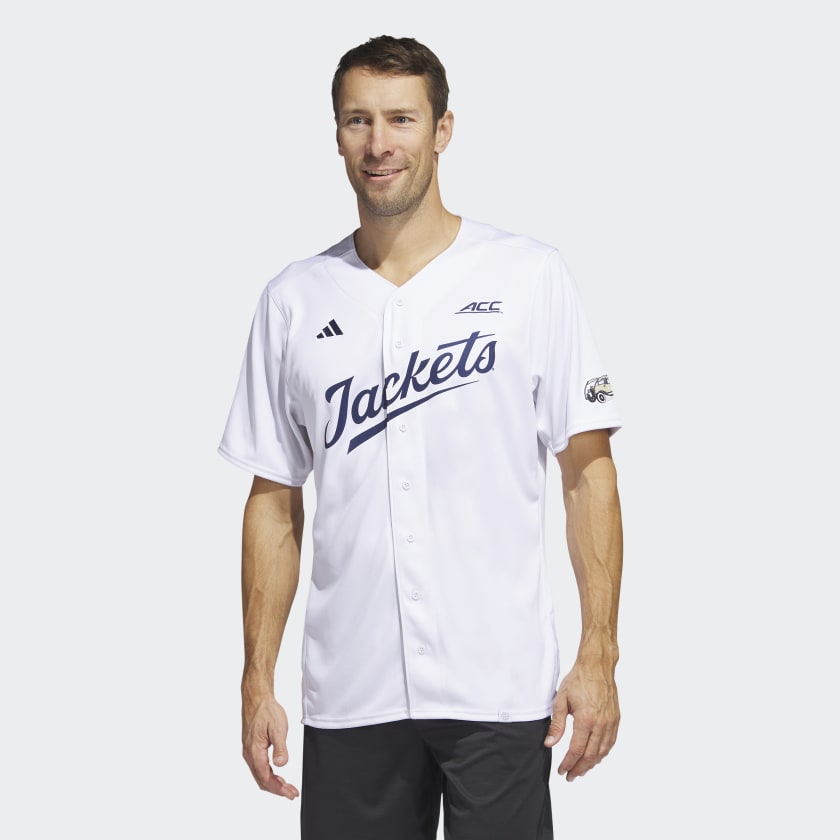 GA Tech Yellow Jackets adidas Team Baseball Jersey - White