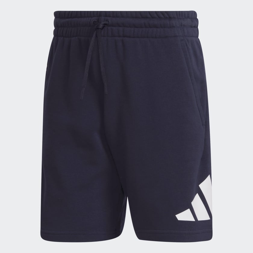White adidas shorts with top blue stripes