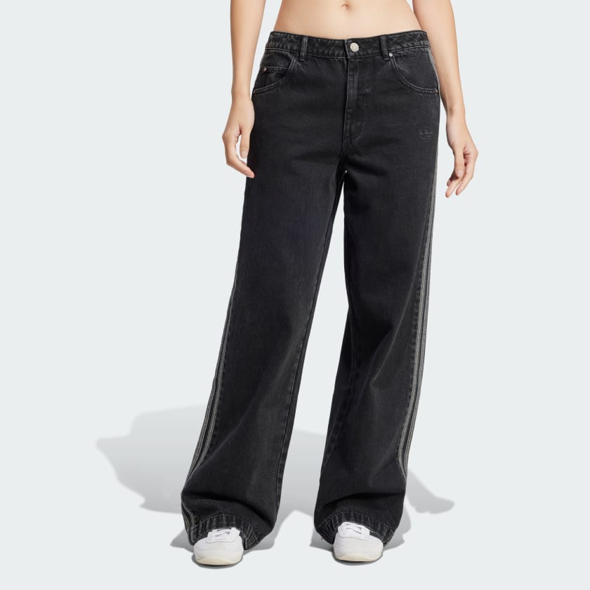 WHYUSWIRES | three stripes custom zipper denim - black