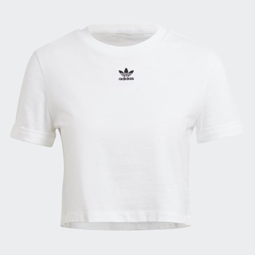 adidas Adicolor Classics Roll-Up Sleeve Crop Top - White | GN2803 ...