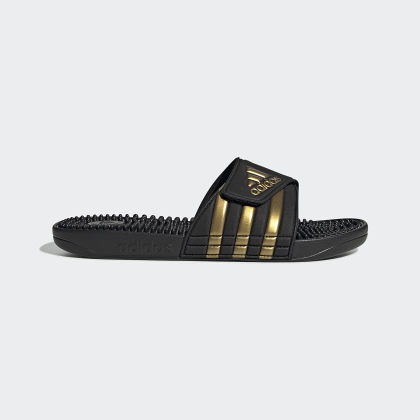Adidas Men's ADISSAGE Slide Black White Straps Sandals Size 10 | eBay