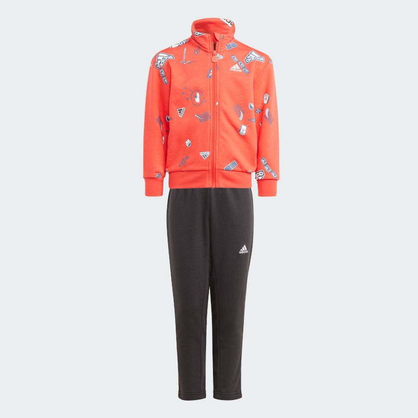 Orange adidas tracksuit kids top