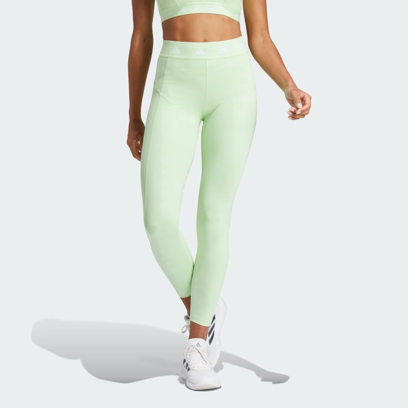 adidas Techfit Printed 7/8 Leggings - Green | Women's Training | adidas US