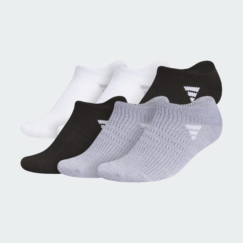 adidas Superlite 3.0 6-Pack No-Show Socks - White | Free