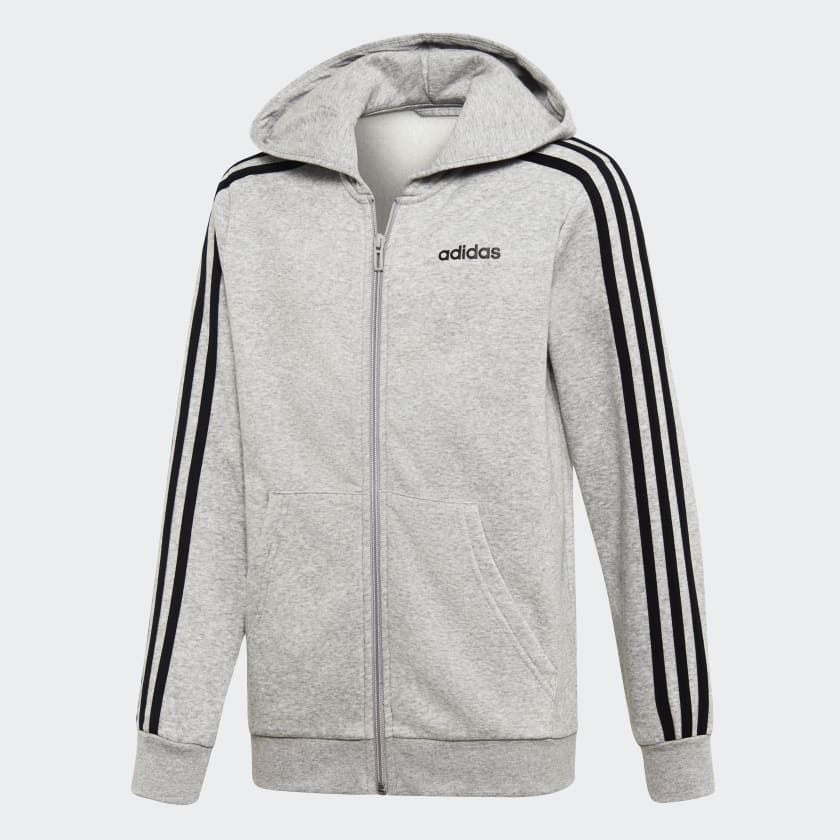 adidas Essentials 3 Stripes Hoodie Grey adidas Thailand