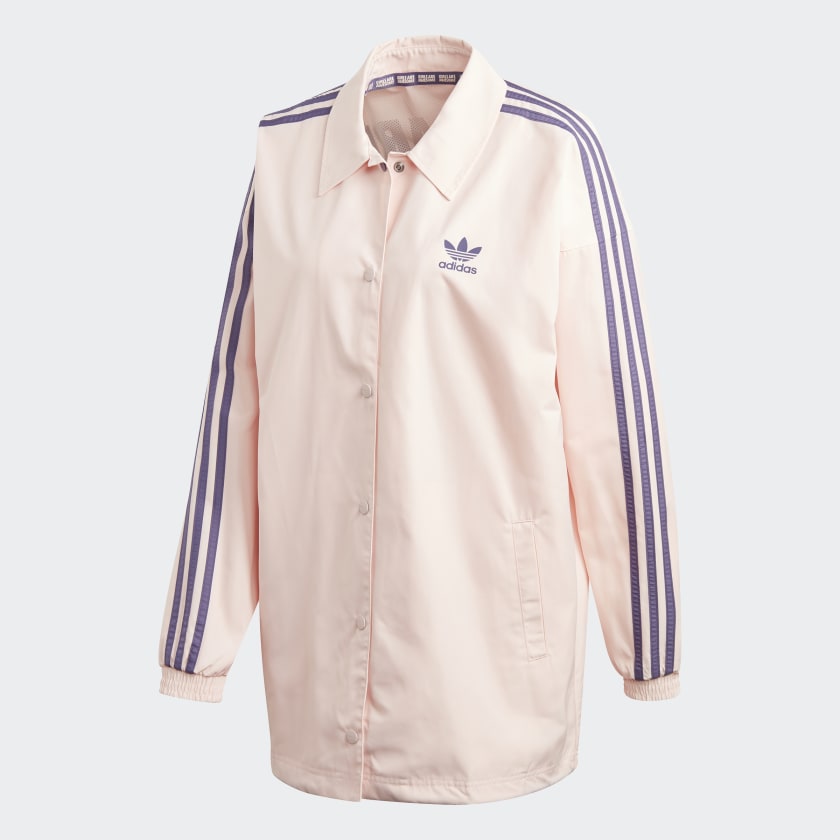Pink coach jacket womens on sale