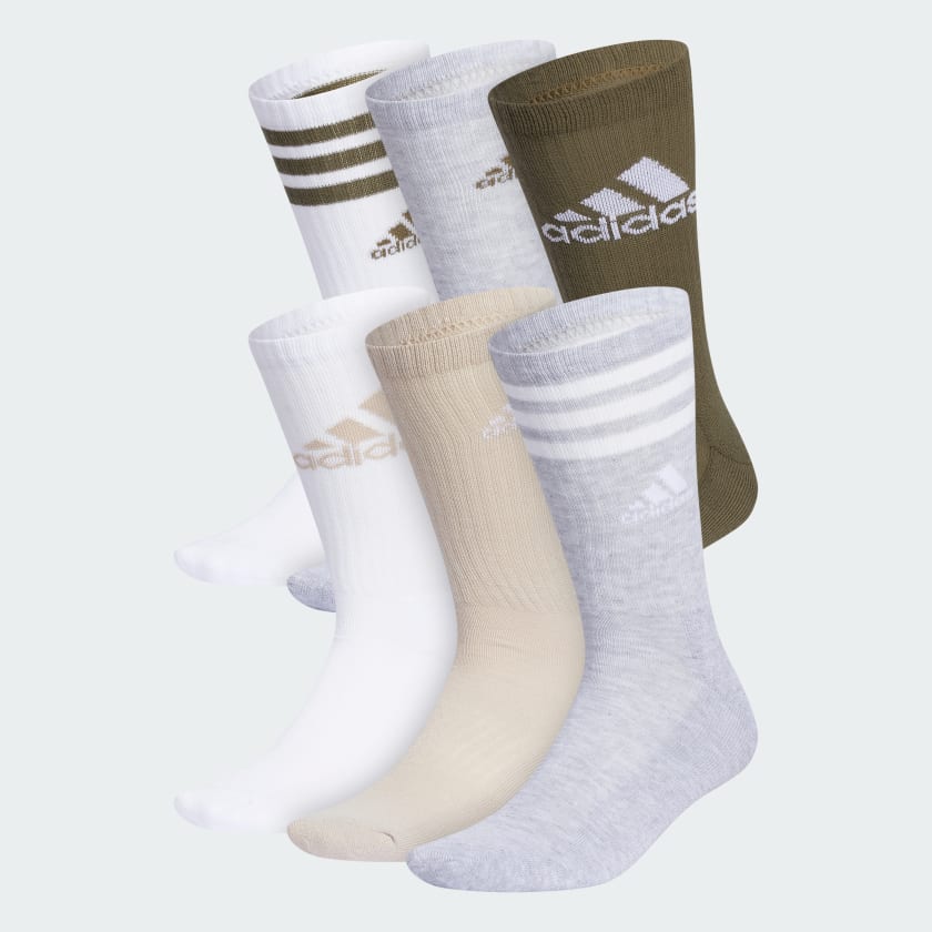 adidas Athletic Cushioned Low-Cut Socks 6 Pairs XL - White
