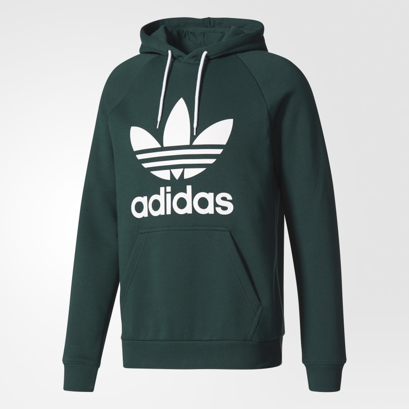 Poleron con capucha Trefoil Verde adidas adidas Chile