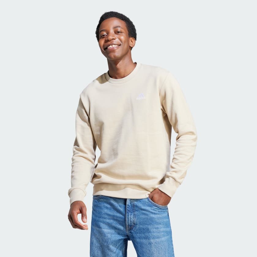 adidas Essentials French Terry Embroidered Small Logo Sweatshirt Beige adidas Thailand