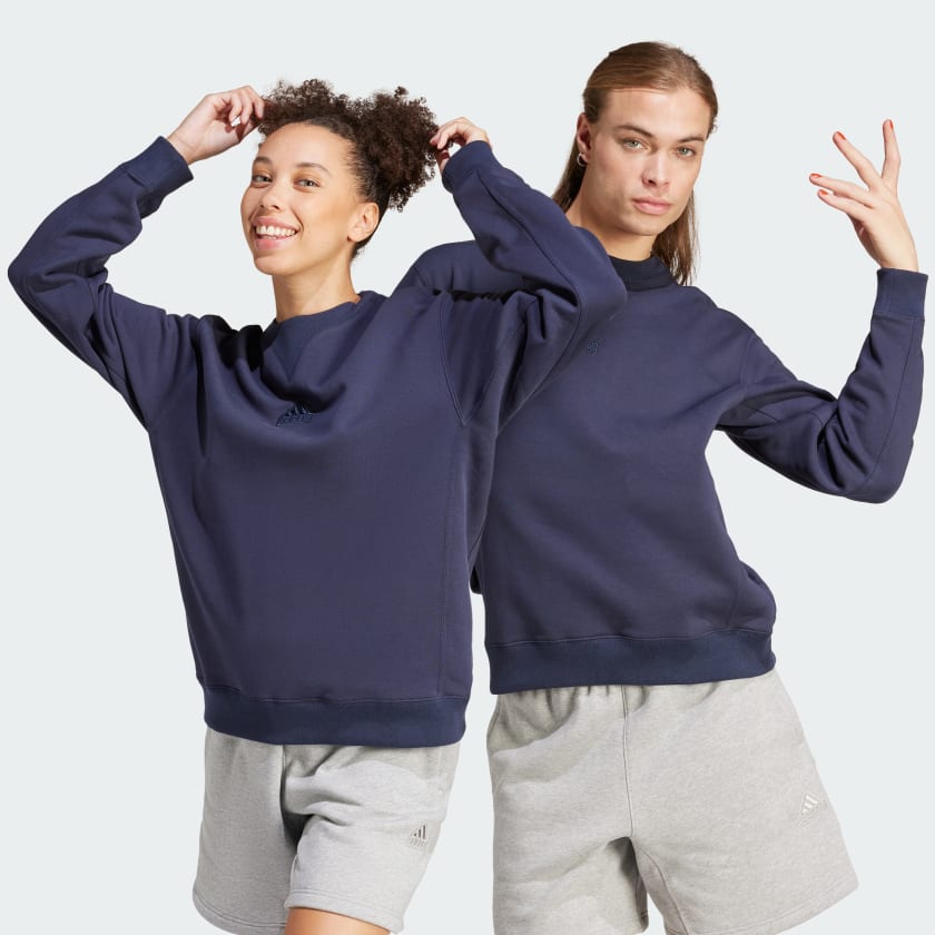 adidas Lounge Fleece Sweatshirt - Blue | Free Shipping with adiClub ...