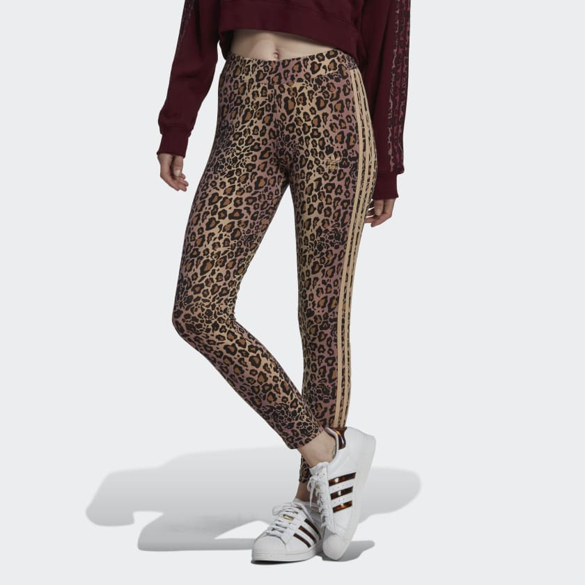 Adidas originals black leopard sweatshirt & tight legging outfit set XS